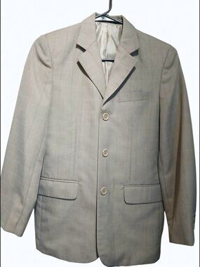 BAK Apparel Boys Tan 3-Button Blazer Suit Jacket - 100% Polyester - Youth